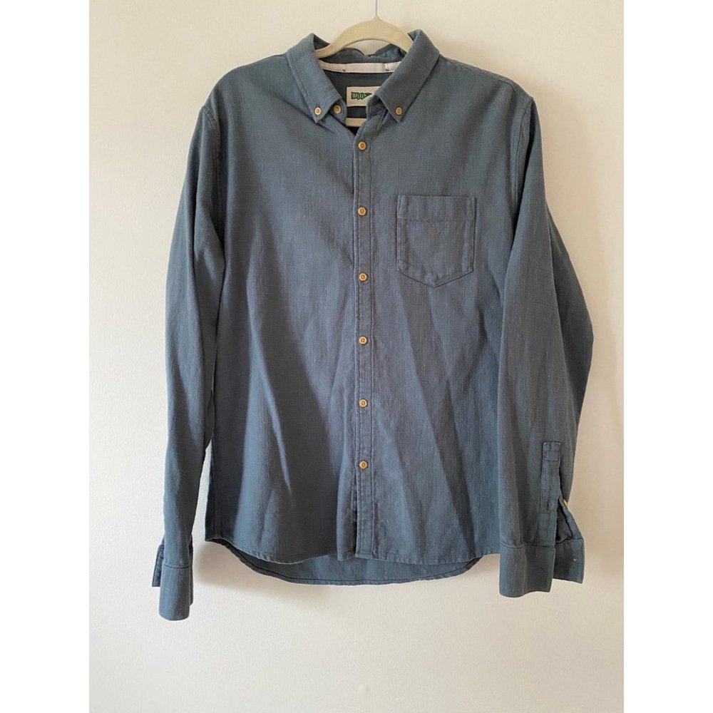Huckberry Wellen Blue Casual Button-Down Shirt